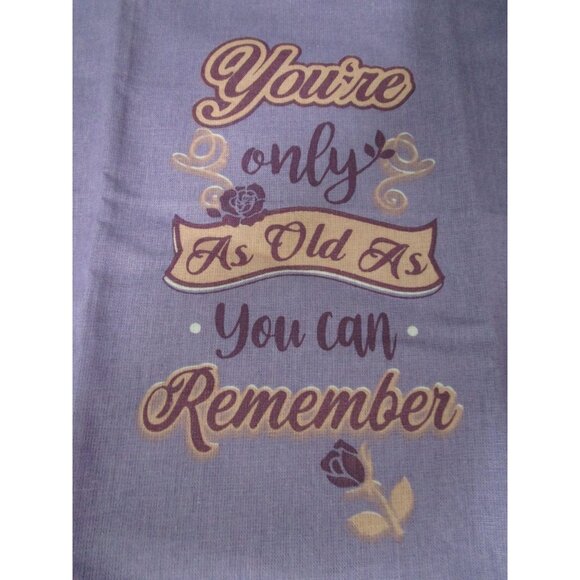 Witty Senior Birthday Aging Gracefully Tea Towels Set Pink Purple Cotton NWOT - Picture 10 of 13